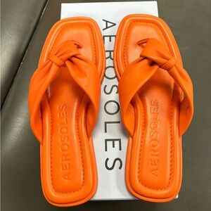 Like New! Worn once inside, Aerosoles Size 9.5 Bond Sandals in Mandarin